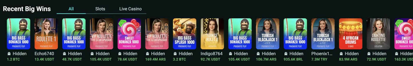 Últimos grandes ganhos em slots e cassino ao vivo no Granpampa
