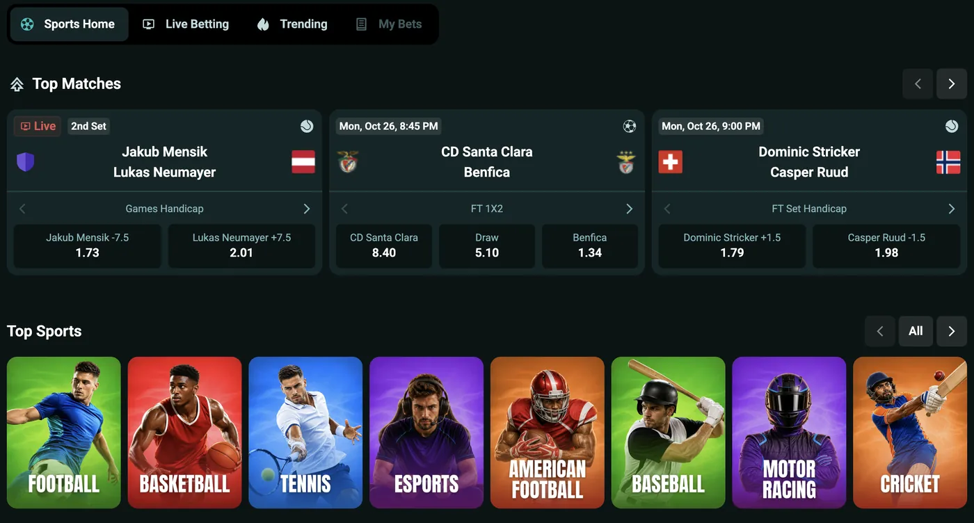 Página de esportes do Granpampa com partidas em destaque